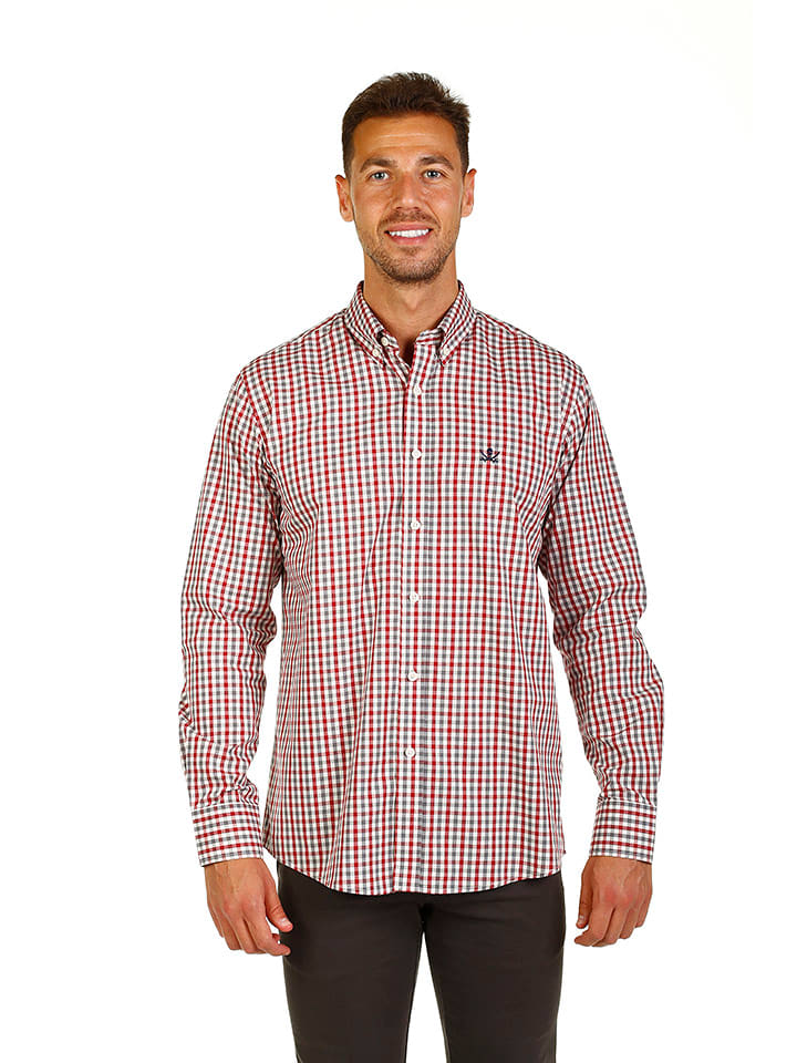 The Time of Bocha Koszula "Cotton" - Regular fit - w kolorze czerwono-białym rozmiar: S