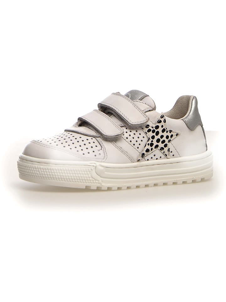 Naturino Skórzane sneakersy "Hess" w kolorze białym rozmiar: 32