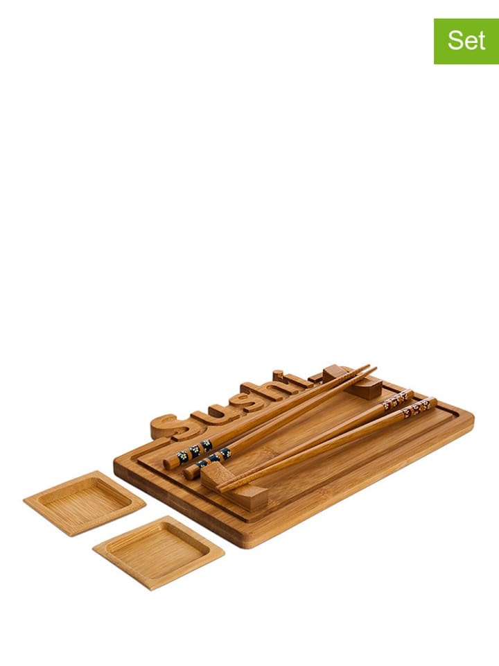 9-częściowy zestaw w kolorze brązowym do sushi