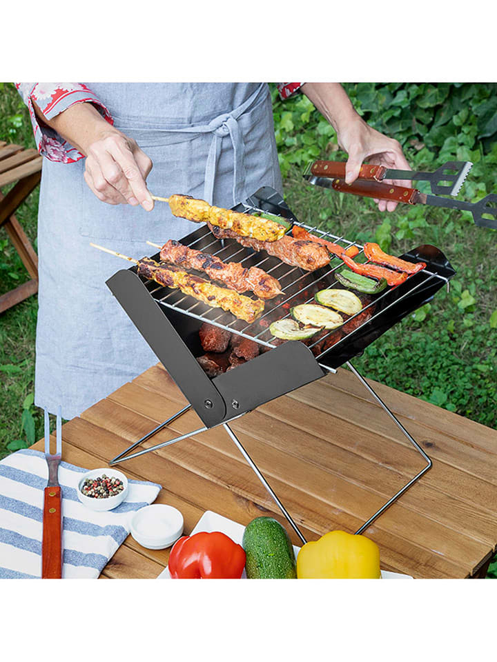 InnovaGoods Mini składany grill w kolorze czarnym na węgiel drzewny rozmiar: onesize