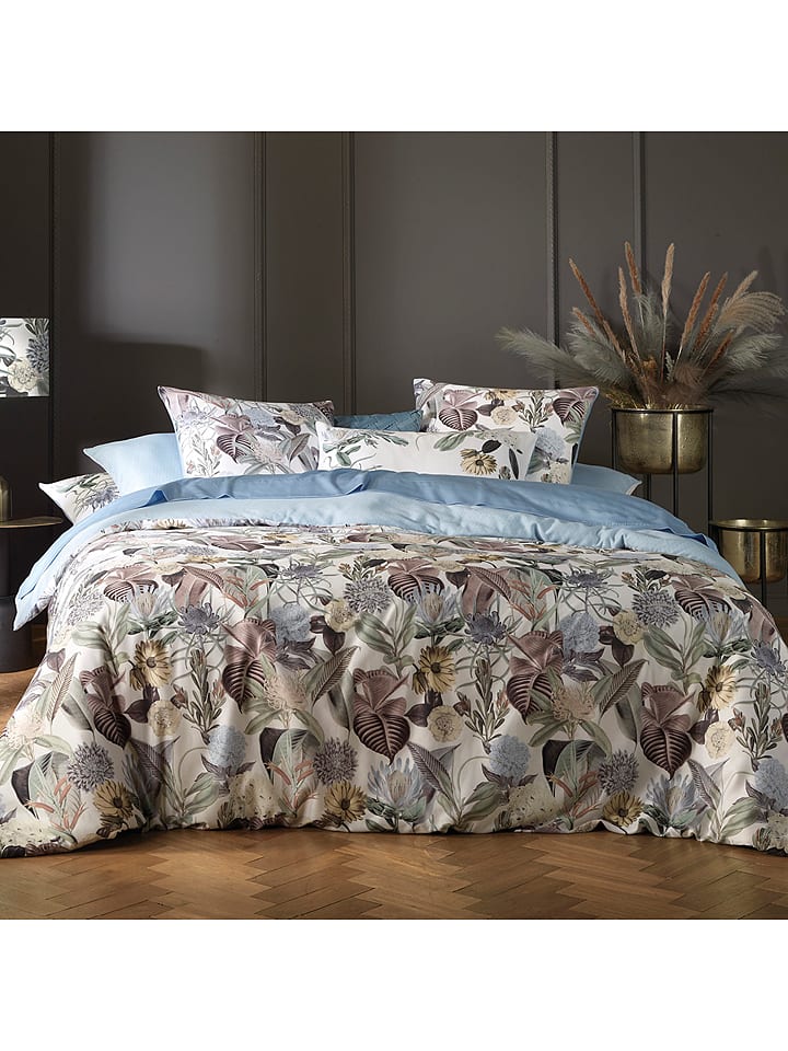 CXL by Christian Lacroix Komplet pościeli satynowej w kolorze biało-jasnobrązowo-szarym rozmiar: 200x200 cm