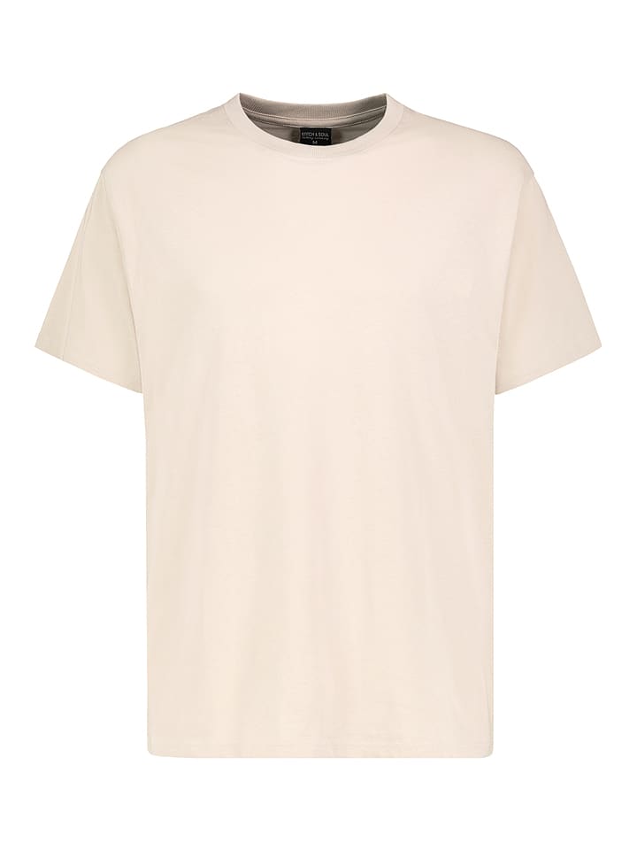 Stitch & Soul Koszulka w kolorze beżowym rozmiar: L