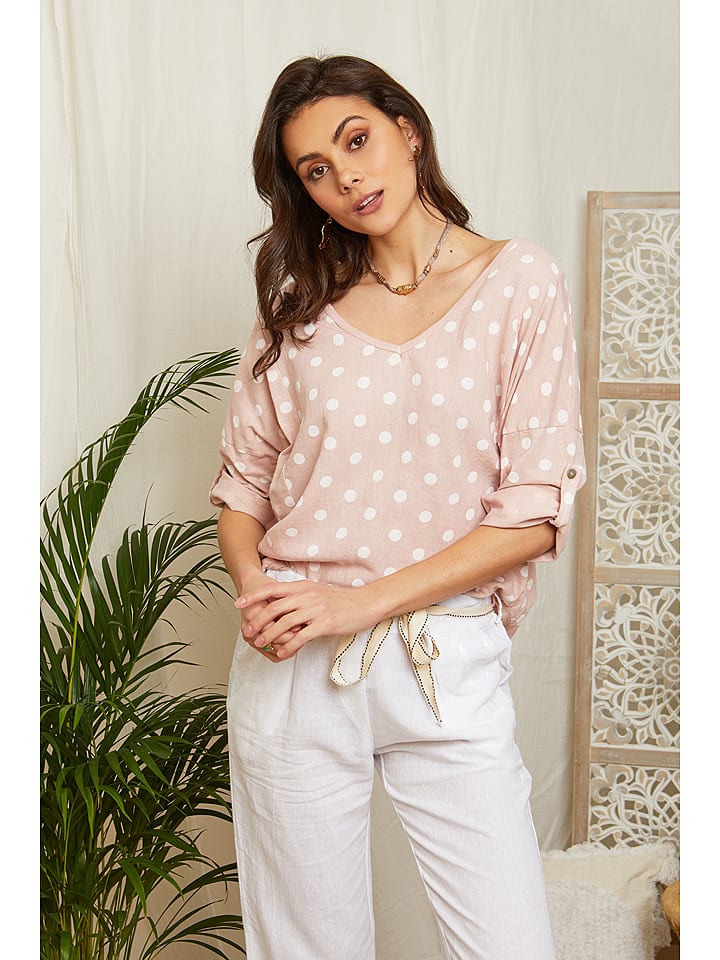 Lin Passion Bluzka w kolorze jasnoróżowym rozmiar: 34/36