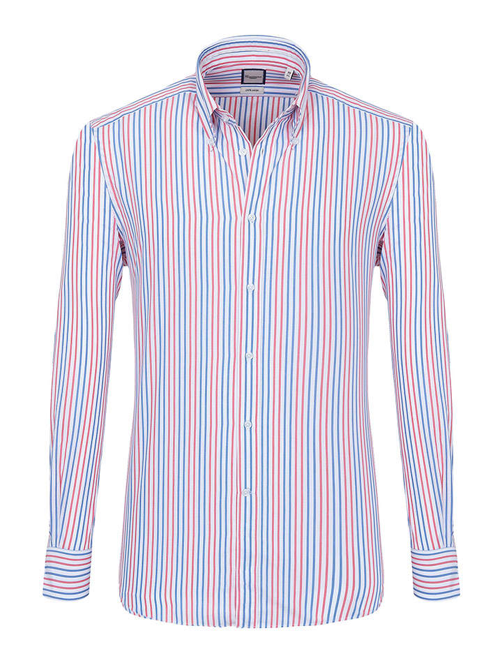 Camicissima Koszula - Slim Comfort fit - w kolorze czerwono-niebieskim rozmiar: 45