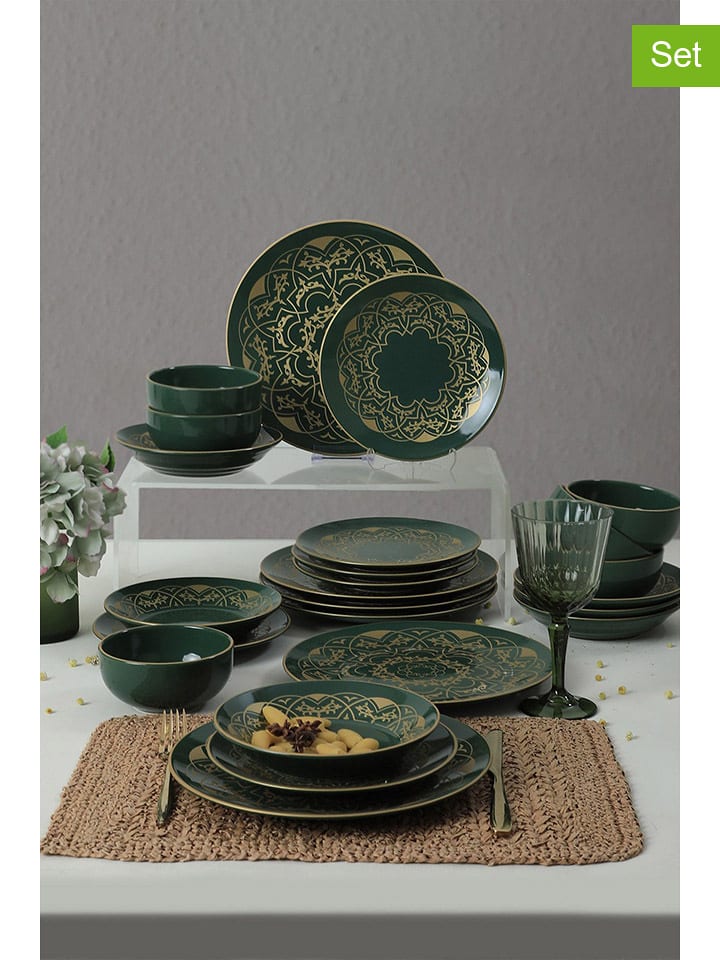 Hermia 24-częściowy zestaw w kolorze złoto-zielonym rozmiar: onesize