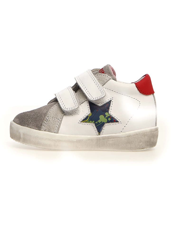 Naturino Skórzane sneakersy "Dorrie" w kolorze szaro-biało-czerwonym rozmiar: 26