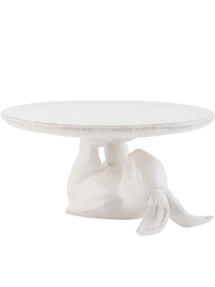 Clayre & Eef Talerz w kolorze białym na tort - wys. 8 x Ø 17 cm rozmiar: onesize