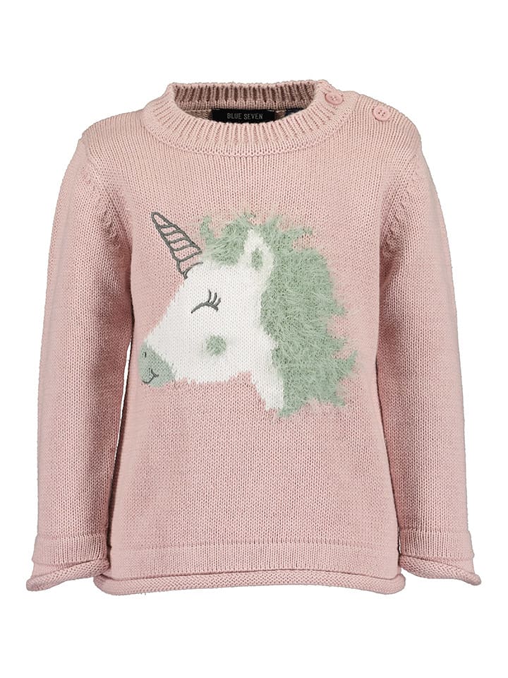 Blue Seven Sweter w kolorze jasnoróżowo-zielono-białym rozmiar: 80