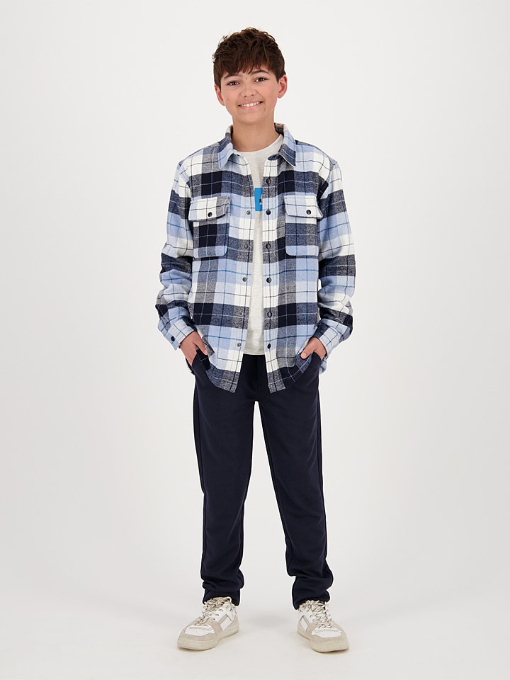 Vingino Koszula w kolorze antracytowo-błękitno-kremowym rozmiar: 164