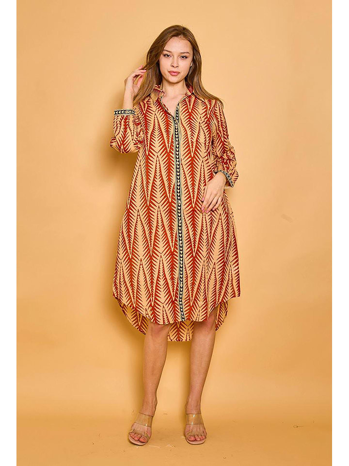 YYDS Sukienka w kolorze czerwono-beżowym rozmiar: 40/42