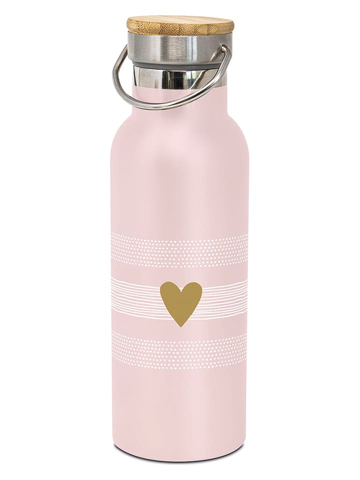 ppd Bidon "Heart of gold" w kolorze jasnoróżowym - 500ml rozmiar: onesize