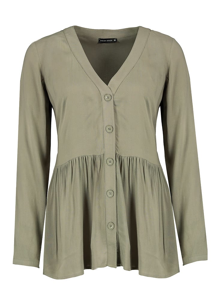 Fresh Made Bluzka w kolorze khaki rozmiar: XL