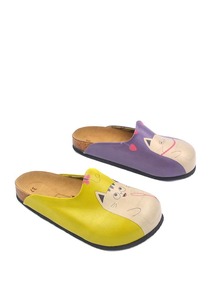 Calceo Chodaki w kolorze żółto-fioletowym rozmiar: 42