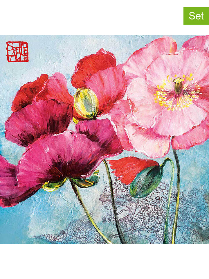 ppd Serwetki (40 szt.) "Pavot" w kolorze niebieskim ze wzorem rozmiar: onesize