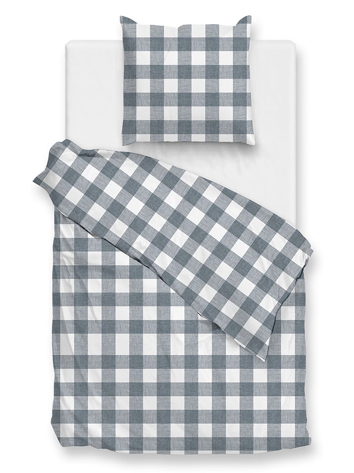 Zo!Home Komplet pościeli "Quattro di Lino" w kolorze biało-niebieskim rozmiar: 200x220 cm