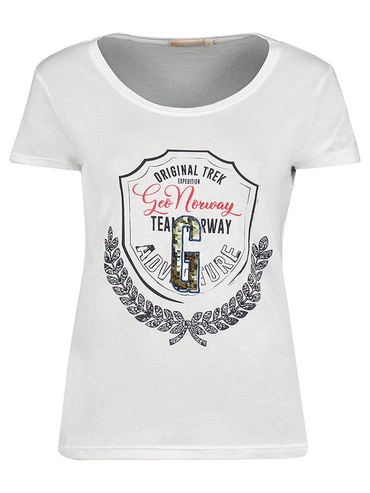 Geographical Norway Koszulka "Jirondelle" w kolorze białym rozmiar: L