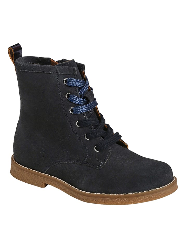 vertbaudet Skórzane botki w kolorze granatowym rozmiar: 33