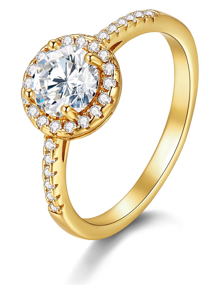 METROPOLITAN Pozłacany pierścionek z kryształami Swarovski rozmiar: 56