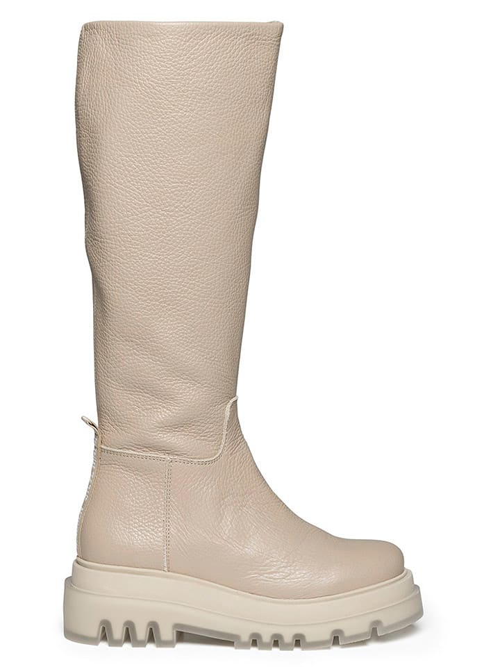 Steve Madden Skórzane kozaki "Maddox" w kolorze beżowym rozmiar: 41