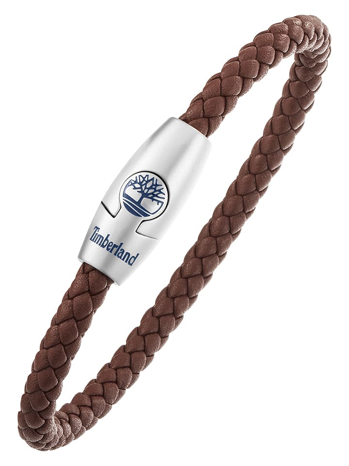 Skórzana bransoletka w kolorze brązowym