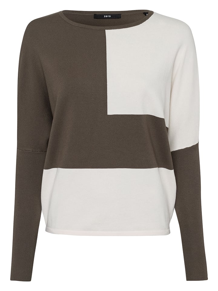 Zero Sweter w kolorze kremowo-brązowym rozmiar: 44