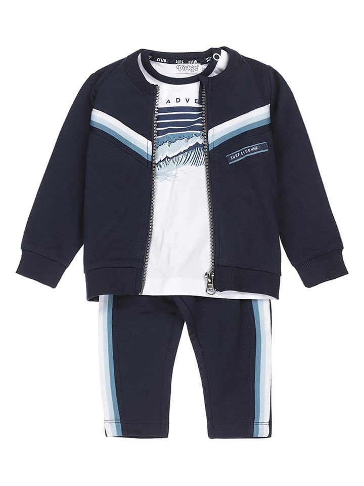 3-częściowy zestaw w kolorze granatowo-białym