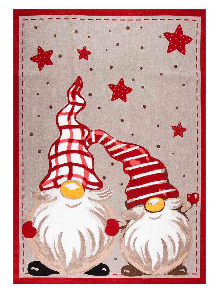 Trendy Kitchen by EXCÉLSA Ściereczka w kolorze szaro-czerwonym do naczyń - 70 x 50 cm rozmiar: onesize