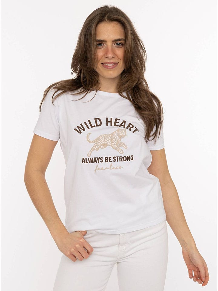 Zwillingsherz Koszulka "Wild Heart" w kolorze białym rozmiar: L