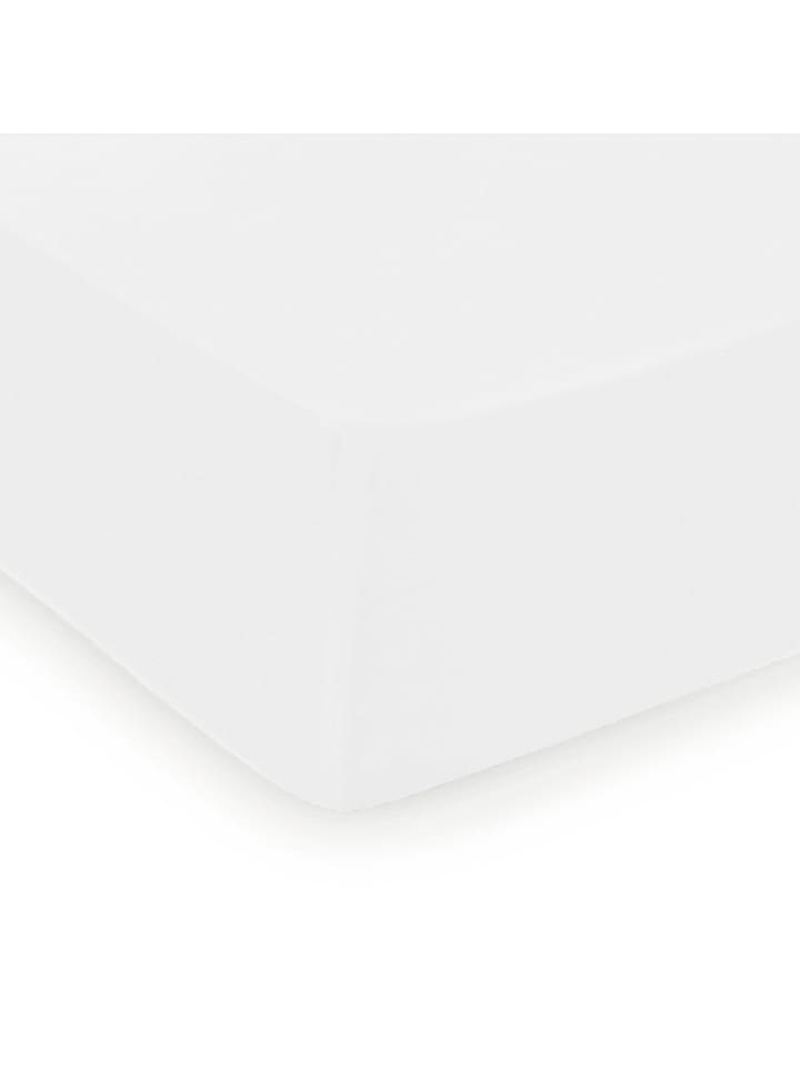 Cacharel Satynowe prześcieradło w kolorze białym na gumce rozmiar: 180x200 cm