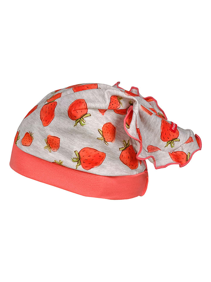 MaxiMo Czapka w kolorze szaro-czerwonym rozmiar: 53 cm
