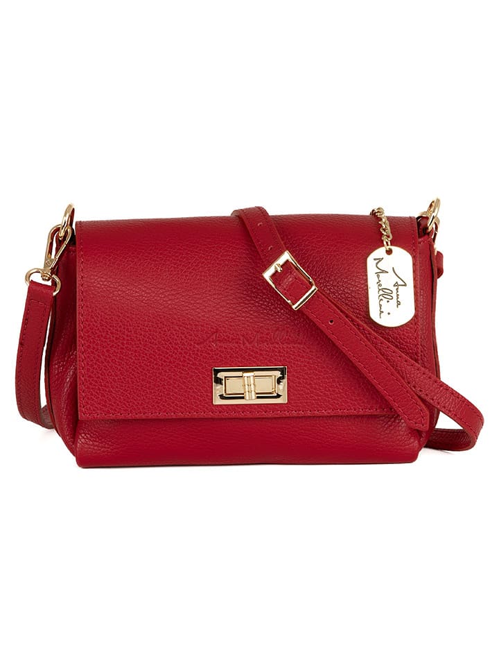 Anna Morellini Skórzana torebka "Matalia" w kolorze czerwonym - 22 x 17 x 9 cm rozmiar: onesize