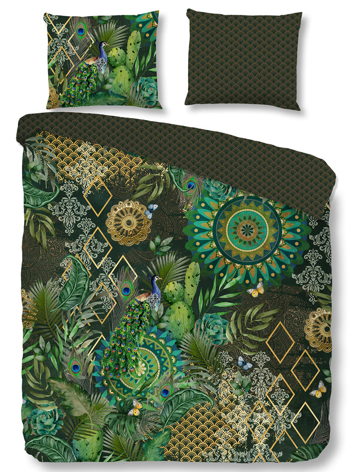 Komplet pościeli flanelowej "Botalia" w kolorze zielonym