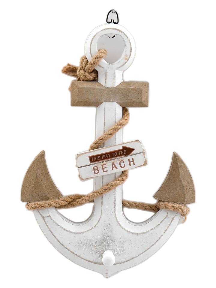 SiL Interiors Dekoracja ścienna "Anchor" w kolorze biało-jasnobrązowym - 22,5 x 33 cm rozmiar: onesize