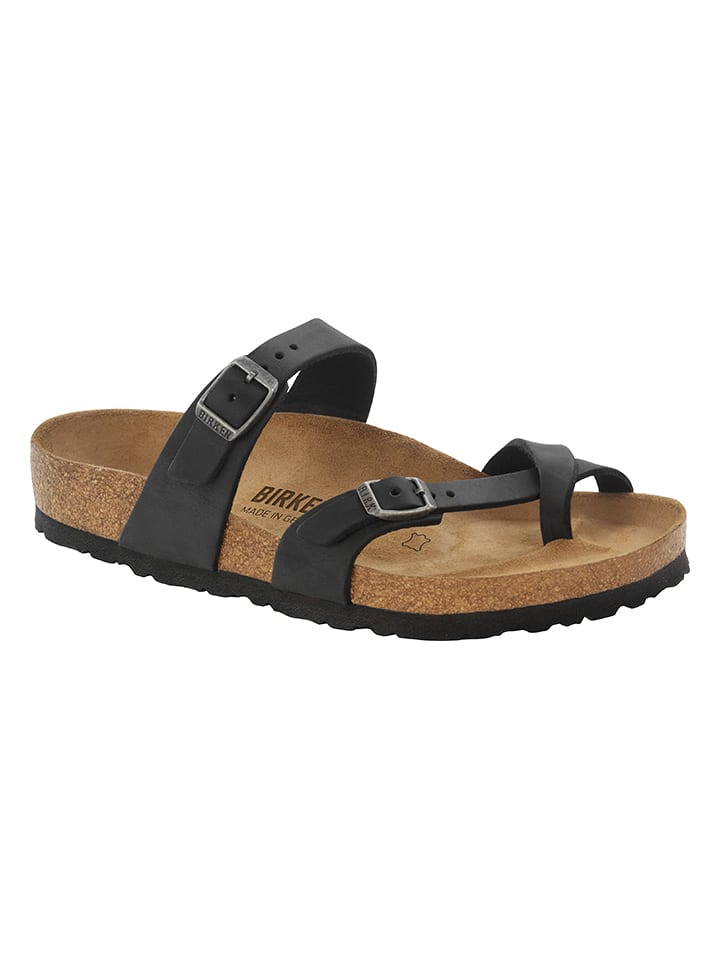 Birkenstock Skórzane japonki "Mayari" w kolorze czarnym rozmiar: 36