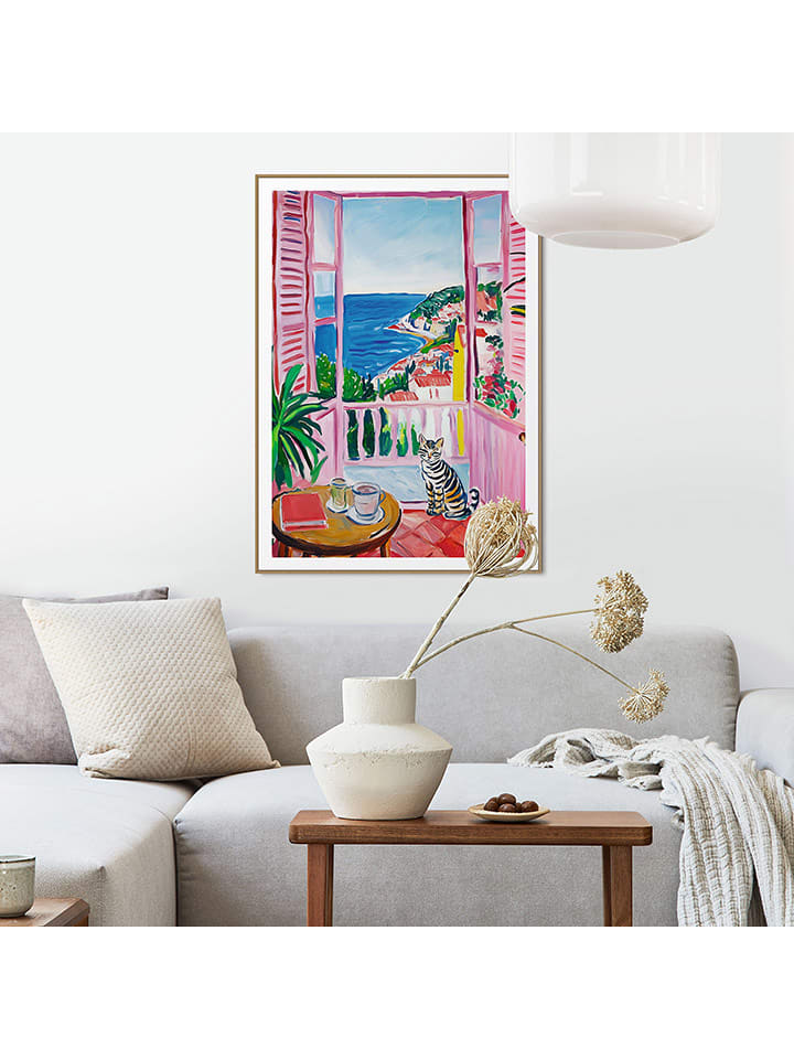 Orangewallz Druk artystyczny "Louvre Balcony" w ramce rozmiar: 50x70 cm