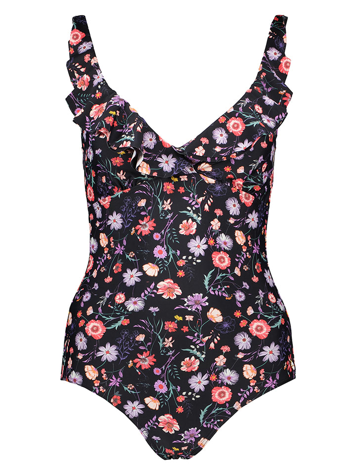 Strój kąpielowy w kolorze czarnym ze wzorem