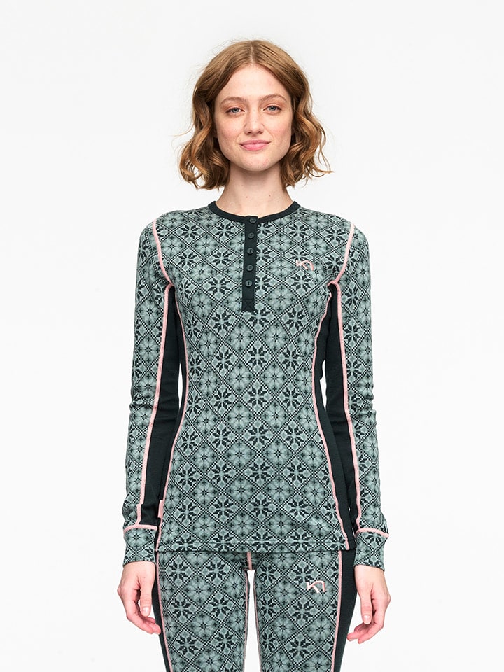 KARI TRAA Wełniana koszulka w kolorze zielonym rozmiar: L