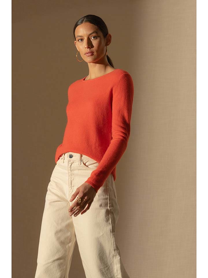 Perfect Cashmere Kaszmirowy sweter "Oprah" w kolorze pomarańczowym rozmiar: L