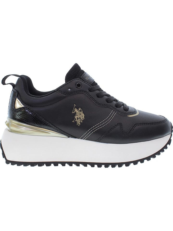 U.S. Polo Assn. Sneakersy w kolorze złoto-czarnym na koturnie rozmiar: 36