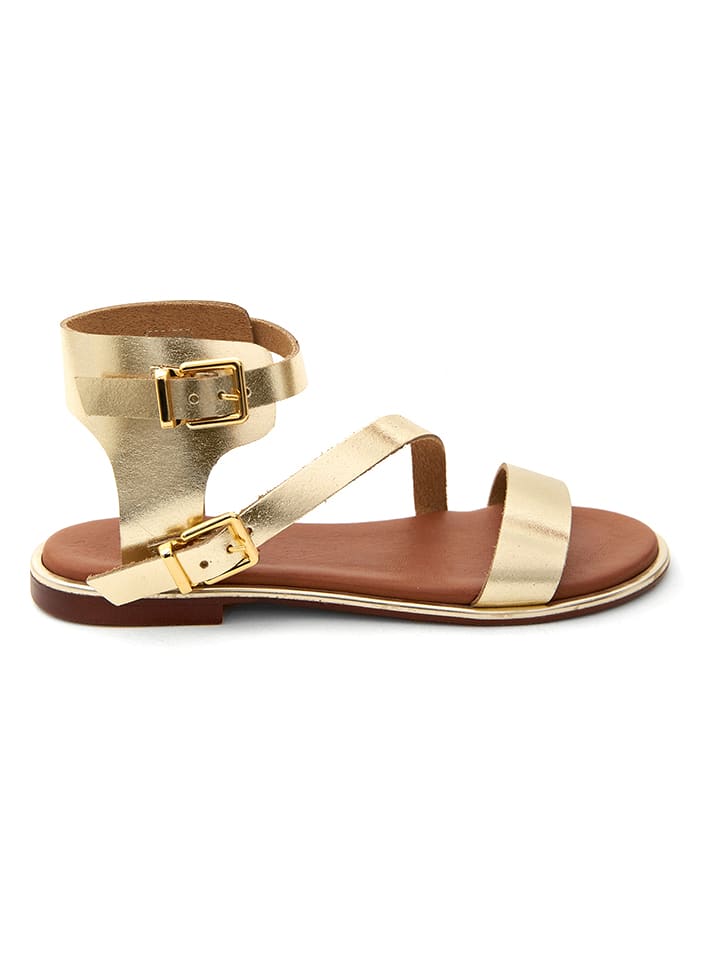 CLKA Skórzane sandały w kolorze złotym rozmiar: 41