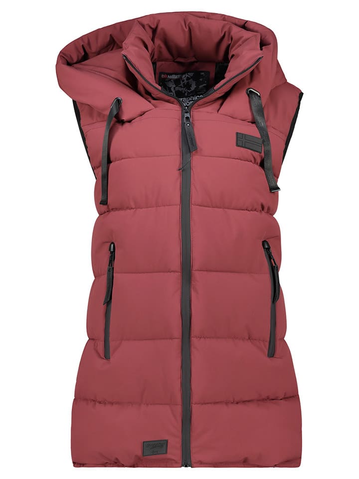 Geographical Norway Kamizelka pikowana "Dolbar" w kolorze bordowym rozmiar: L
