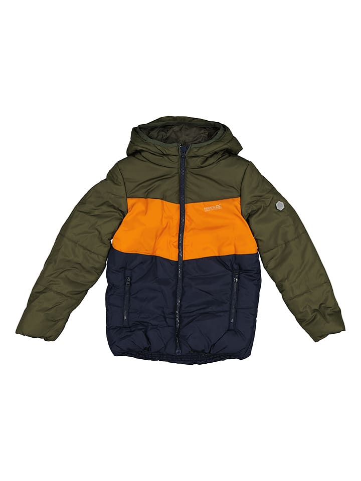Regatta Kurtka pikowana "Lofthouse VI" w kolorze granatowo-oliwkowo-pomarańczowym rozmiar: 116