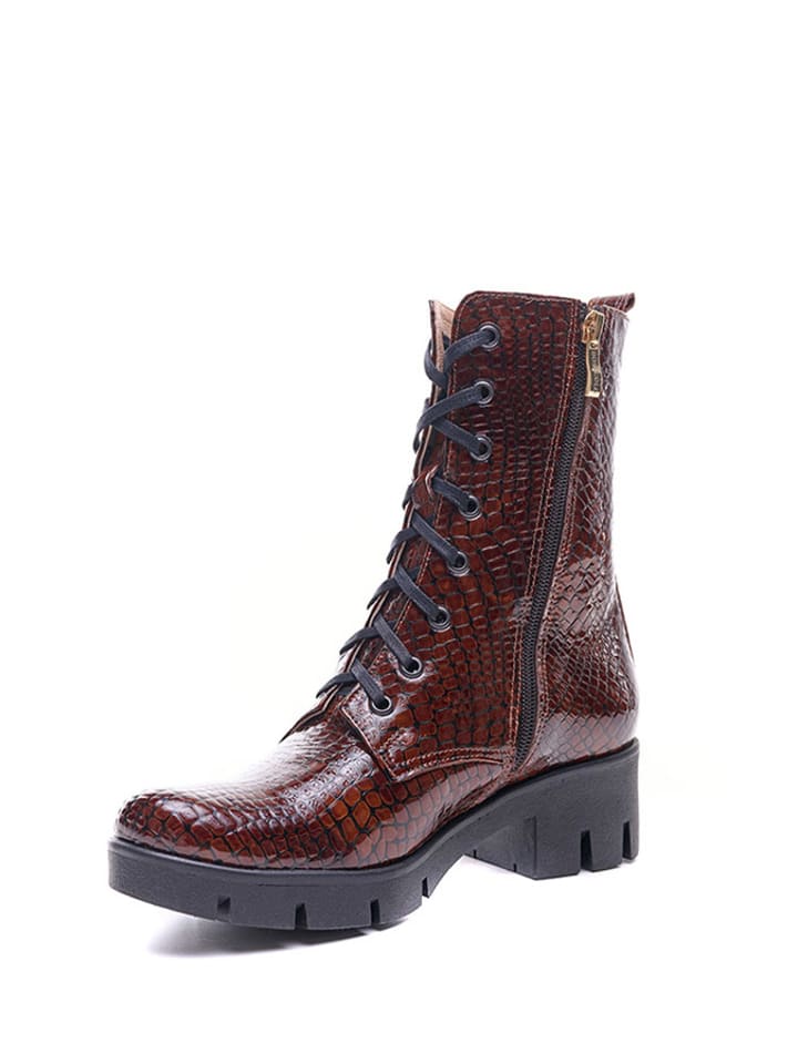 BOSCCOLO Skórzane botki w kolorze ciemnobrązowym rozmiar: 39