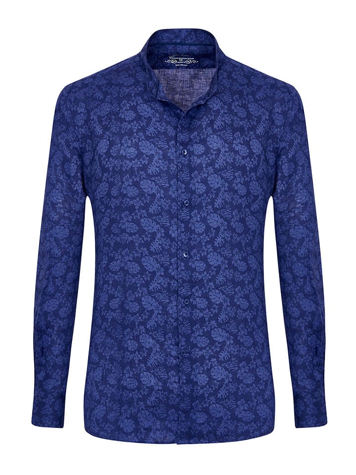 Camicissima Lniana koszula - Slim Comfort fit - w kolorze granatowym rozmiar: 48