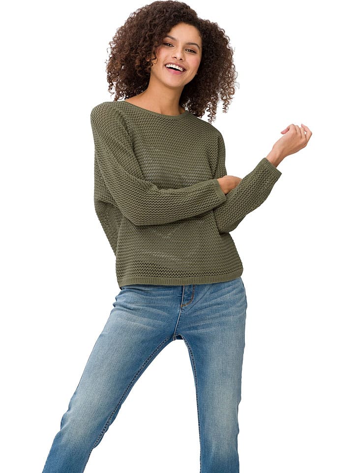 Heine Sweter w kolorze khaki rozmiar: 40