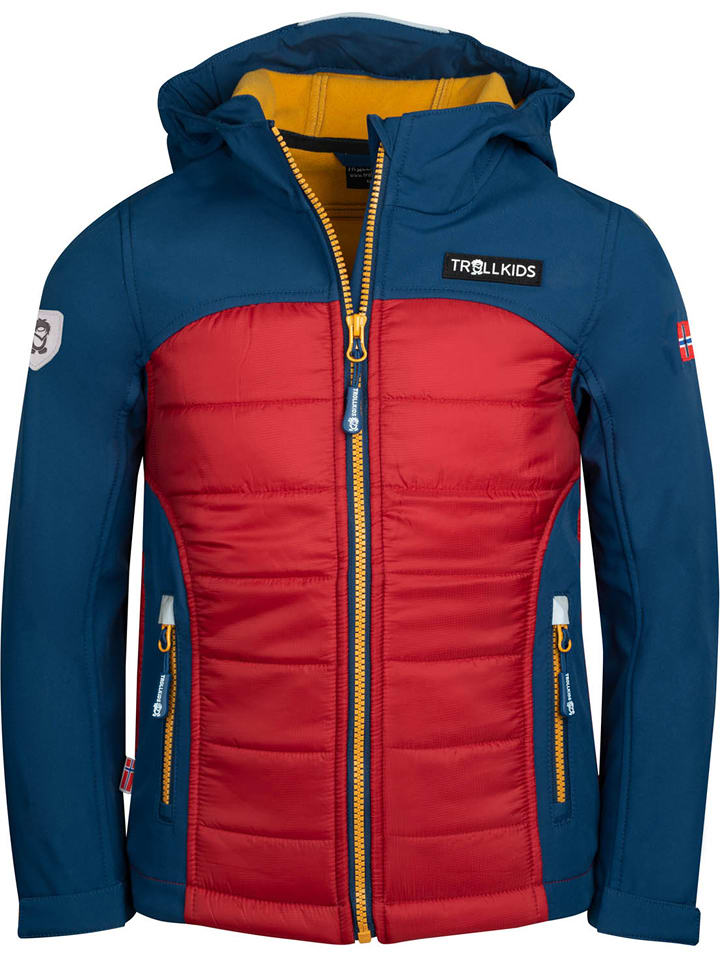 Trollkids Kurtka softshellowa "Lysefjord" w kolorze granatowo-czerwonym rozmiar: 164