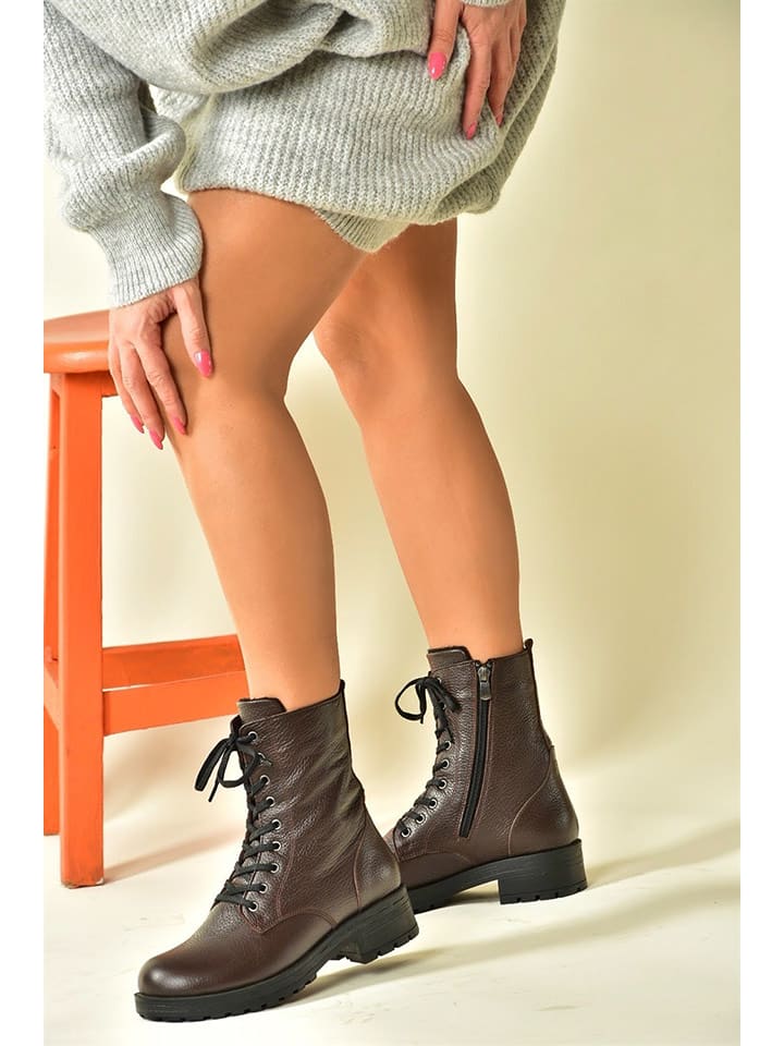 Gerois Skórzane trzewiki w kolorze brązowym rozmiar: 39