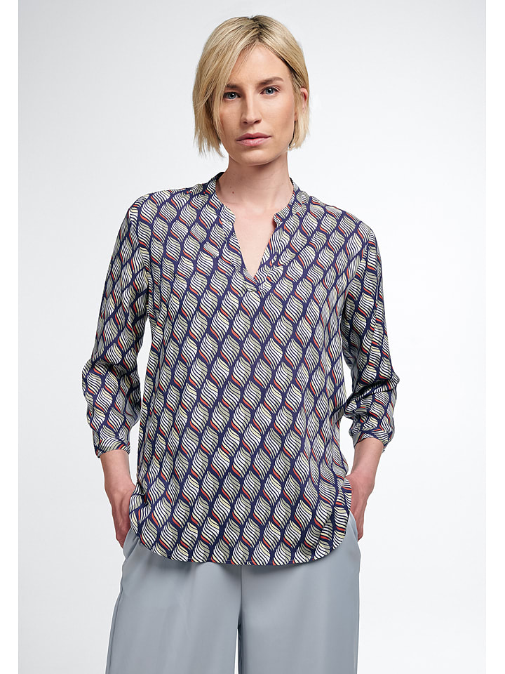 Eterna Bluzka w kolorze granatowo-białym rozmiar: 42