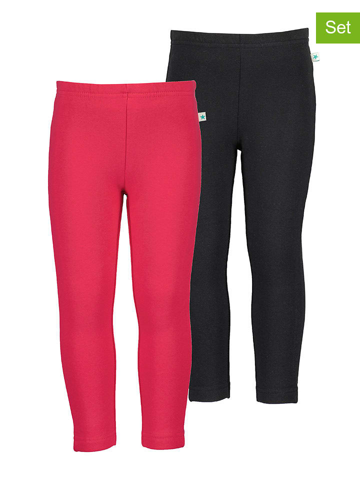 Blue Seven Legginsy (2 pary) w kolorze różowym i czarnym rozmiar: 122