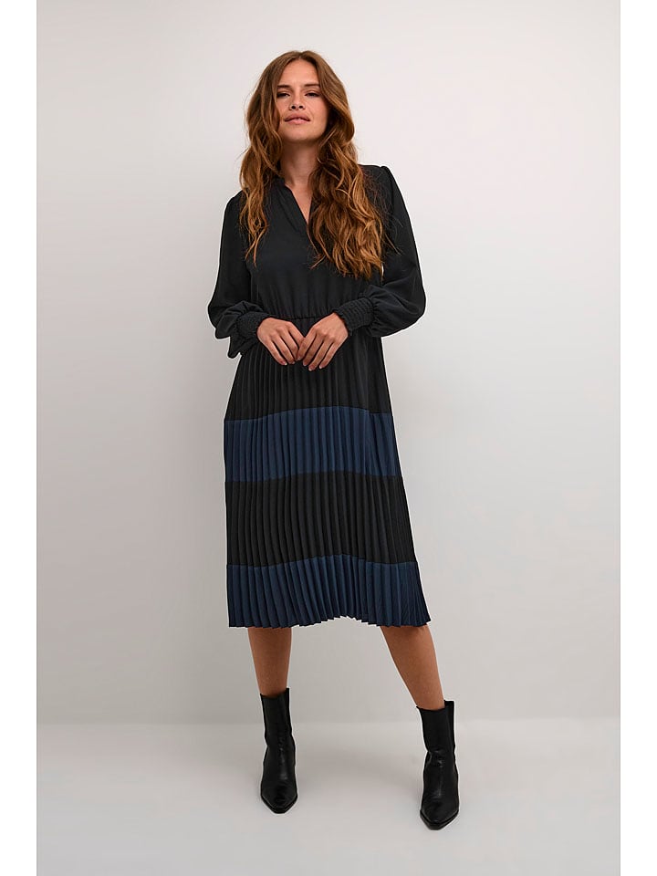 CULTURE Sukienka "Betty" w kolorze granatowo-czarnym rozmiar: M